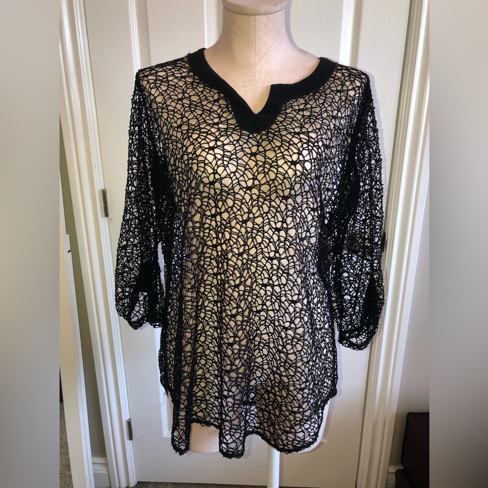 Drawers & Damon Black Crochet Women’s Top